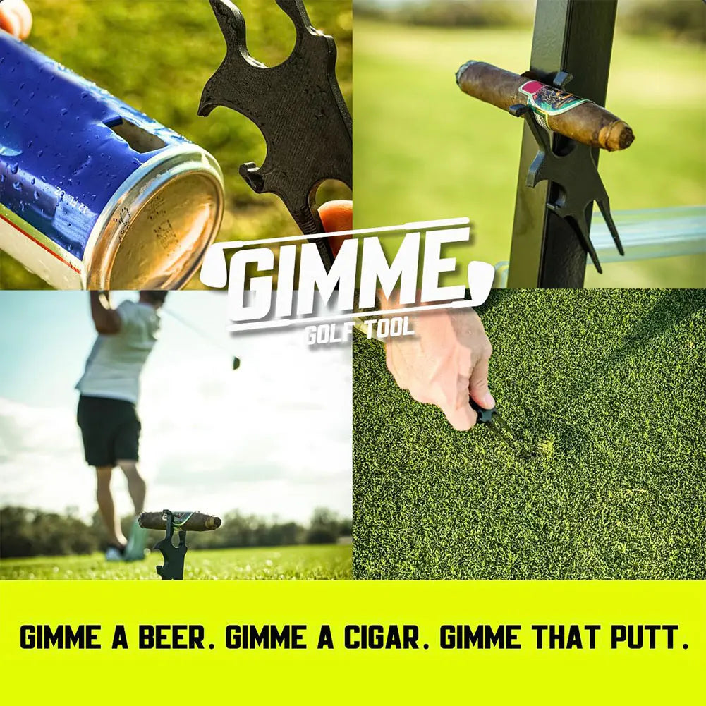 Golf Multi-Tool Universal Cigar Clip Beer Shotgun and Golf Divot Tool Magnetic Golf Cart Cigar Holder Clip Golf Cart Accessories