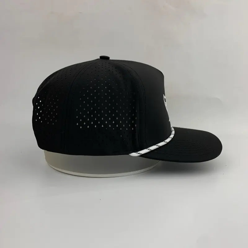 3 under Par Co "Tap in Bird" Edition Golf Hat - Black with Perforated Design and White Trim