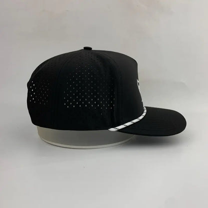 3 under Par Co "Tap in Bird" Edition Golf Hat - Black with Perforated Design and White Trim