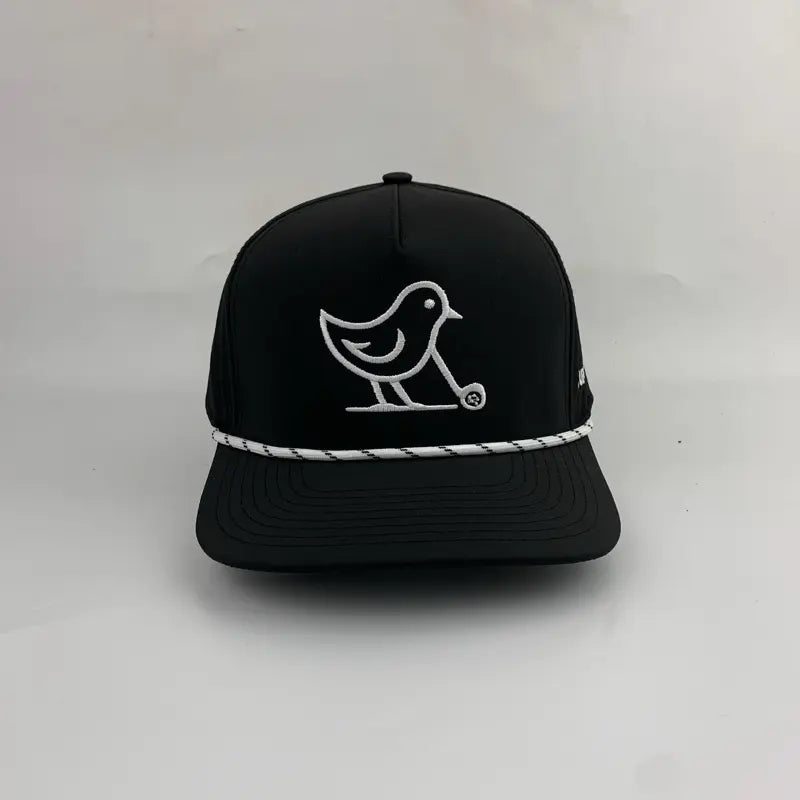 3 under Par Co "Tap in Bird" Edition Golf Hat - Black with Perforated Design and White Trim