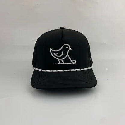 3 under Par Co "Tap in Bird" Edition Golf Hat - Black with Perforated Design and White Trim