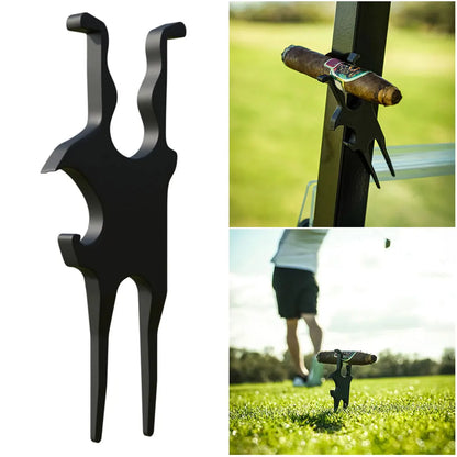 Golf Multi-Tool Universal Cigar Clip Beer Shotgun and Golf Divot Tool Magnetic Golf Cart Cigar Holder Clip Golf Cart Accessories