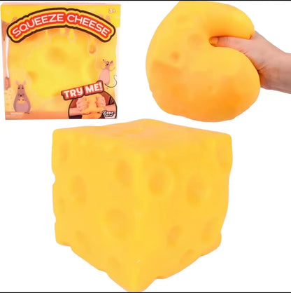 Jumbo Cheese Squishy Stress Ball, Slow Rising Sensory Fidget Toy for Anxiety Relief. Soft Cheese Shaped Stress Relief Toy, Cute Funny Desk Toy for Kids & Adults, Non-Toxic