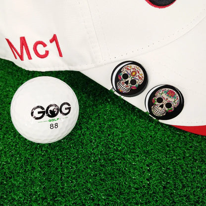New Black Skull Golf Ball Marker Hat Clip Magnet Alloy Golf Mark Magnetic Cap Clip Halloween Cool Design Accessories Drop Ship