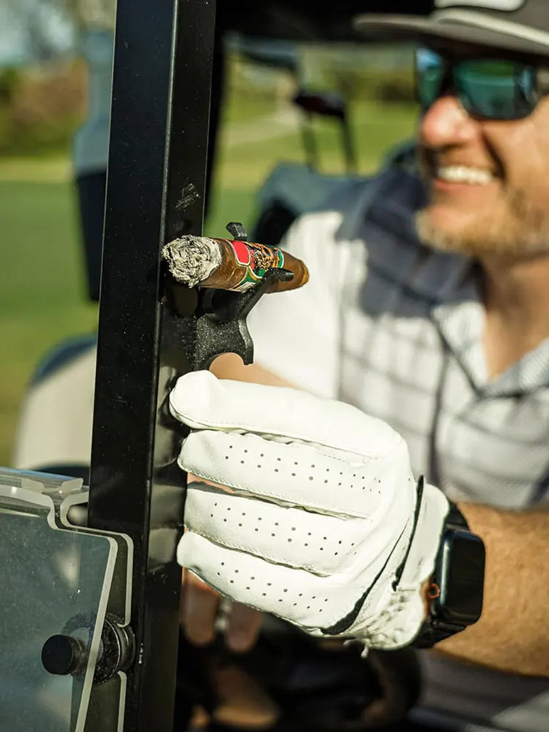 Golf Multi-Tool Universal Cigar Clip Beer Shotgun and Golf Divot Tool Magnetic Golf Cart Cigar Holder Clip Golf Cart Accessories